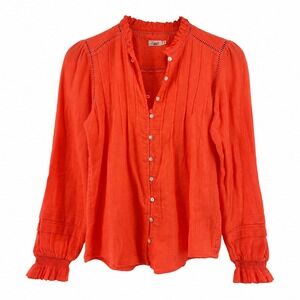 Faherty Willa Ruffle Blouse XS
